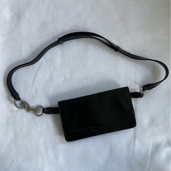 Rebecca Minkoff Black Leather Belt Bag Purse - Picture 2 of 6